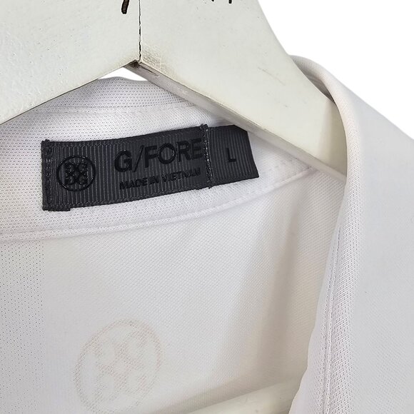 G/FORE Mens Short Sleeve Polo, White, Collared, Henley, Golf, Size Large - Picture 3 of 10